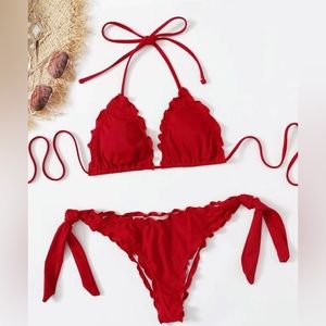 Red 2 piece bikini ❤️